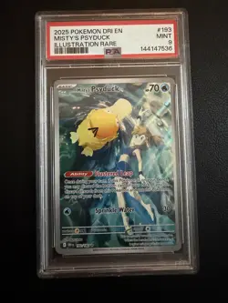 Pokemon 2025 Misty's Psyduck 193/182 Illustration Rare Destined Rivals PSA 9 - Image 1
