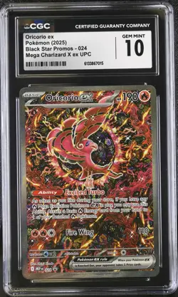 2025 Pokemon Black Star Promo Oricorio ex #024 Mega Charizard X ex UPC CGC 10 - Image 1