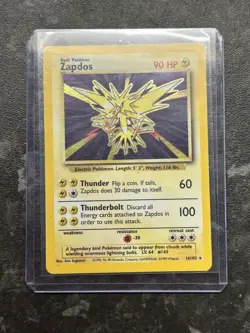 Pokemon TCG Zapdos Base Set Holo Unlimited Rare Card 16/102 - Image 1