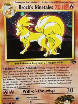 Brocks Ninetails Pokemon TCG Gym Challenge 3/132. MP. - Image 3