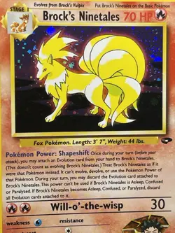 Brocks Ninetails Pokemon TCG Gym Challenge 3/132. MP. - Image 4