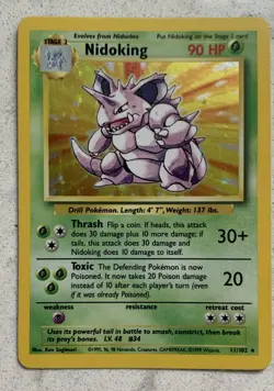 Pokemon TCG Nidoking Base Set 11/102 Holo 1999-2000 Wizards Base Set... - Image 1