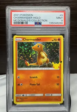 Pokemon Charmander 9/25 Holo McDonald’s 25th Anniversary 2021 Graded PSA 9 - Image 1