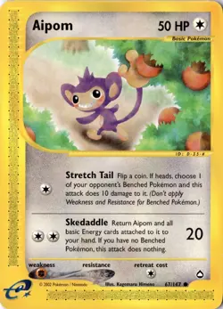 Aipom 067/147 - Aquapolis - Pokemon - LP - Image 1