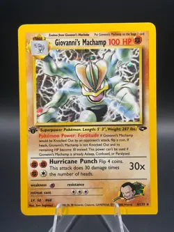 Pokemon Gym Challenge 1st Edition Giovanni’s Machamp 6/132 Holo LP-NM - Image 1