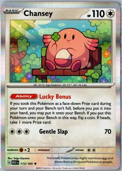 Pokemon Card - Chansey 113/165 Rare Holo SV: Scarlet & Violet 151 NM - Image 1