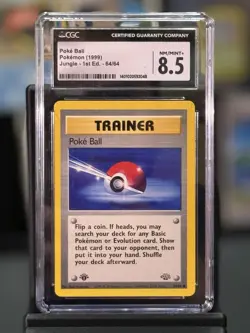 Pokemon Poke Ball 1st Edition Jungle Trainer 64/64 Regular CGC 8.5 - Image 1