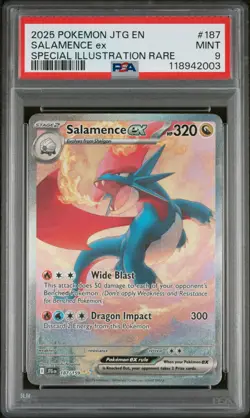 2025 Pokemon Jtg En-Journey Together Salamence Ex #187 PSA 9 - Image 1