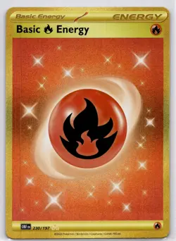 2023 POKEMON TCG BASIC FIRE ENERGY HOLO 230/197 - Image 1