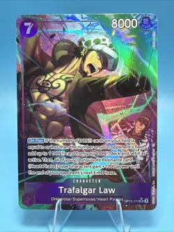 One Piece Trafalgar Law OP12-073 Alt Art SR Legacy of the Master English NM Foil - Image 1