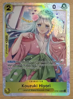 One Piece TCG Kouzuki Hiyori OP06-106 SR Wings of the Captain - English - Image 1