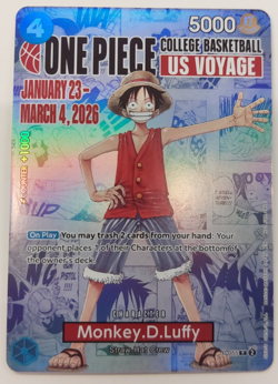 Monkey D. Luffy US Voyage College Basketball Promo 2026 Foil Opened NM - Image 1