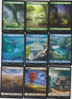 16x FULL ART BASIC LAND CARDS one of each variety N-MINT MTG MAGIC FINAL FANTASY - Image 1
