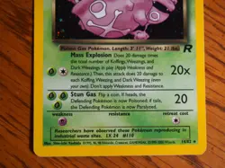 Pokemon 2000 Team Rocket Dark Weezing unlimited rare holo card - Image 3