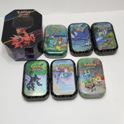 Pokemon Empty Tins Lot of 7 Collectible Storage Case Boxes Empty No Cards - Image 1