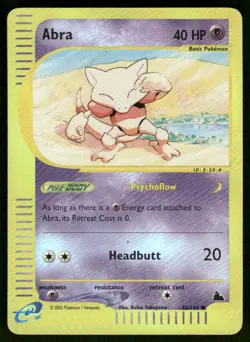 Pokemon Cards Abra 46/144 Reverse Holo Skyridge Common NM - Image 1