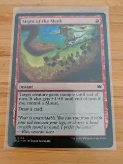 MTG Might of the Meek (FOIL) 0144 Bloomburrow M/NM Free UK P&P - Image 1