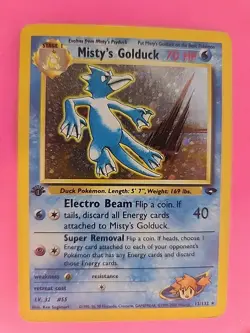 Misty's Golduck 1st Edition Holo Gym Pokemon Card WOTC - Image 1