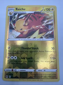RAICHU 053/196 RARE LOST ORIGIN POKEMON REVERSE HOLO NM - Image 1