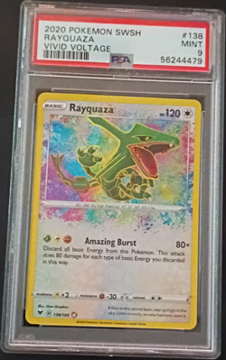 Pokemon TCG Rayquaza 138/185 Vivid Voltage Amazing Rare Holo PSA 9 - Image 1