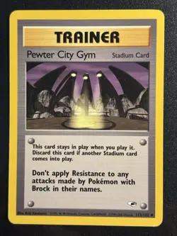 Pewter City Gym 115/132 - Gym Heroes Pokemon TCG 2000 Stadium - LP/MP Card - Image 1