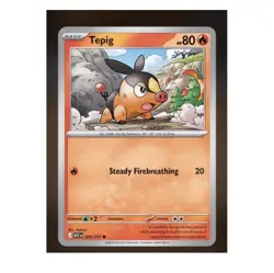 Pokemon Tepig 029/217 Basic Fire Card 80 HP Steady Firebreathing Nintendo 2016 - Image 1