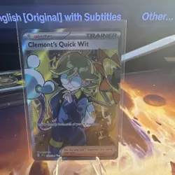 Pokemon Clemont's Quick Wit 229/197 SV8 Ultra Rare Full Art Holo English - Image 1