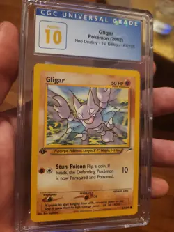 (POP 4) CGC 10 PRISTINE Pokemon Gligar 67/105 Neo Destiny 1st Edition 2002 - Image 1