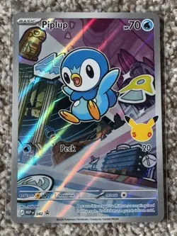 Pokemon Piplup 042 First Partner Illustrator Pack Promo NM+ - Image 1
