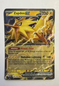 Zapdos EX 145/165 Scarlet & Violet 151 Double Rare Pokemon TCG - Image 1