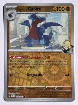 Cynthia's Gabite 103/182 Common Destined Rivals Pokemon Reverse Holo Near Mint - Image 1