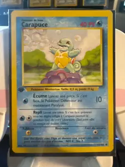 1st Edition French Squirtle (Carapuce) 63/102 Base Set 1999 Pokemon Near Mint - Image 1