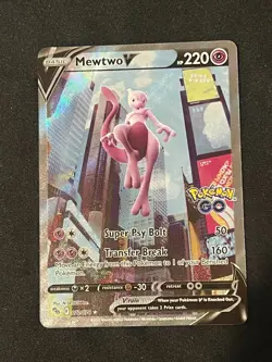 Pokemon Mewtwo V Full Art Ultra Rare Holo 072/078 Pokemon GO 220 Psychic NM - Image 1