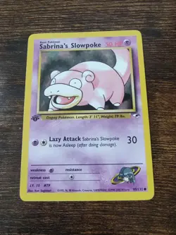 Pokemon Gym Heroes 1st Edition Sabrina's Slowpoke 95/132 - Image 1
