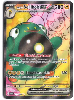 Iono's Bellibolt ex 172/159 Ultra Rare Journey Together Pokemon - Image 1