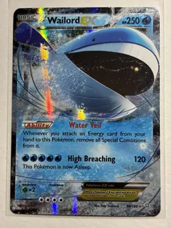 Wailord EX 38/160 - XY Primal Clash Holo Rare Pokemon Card NM - Image 1