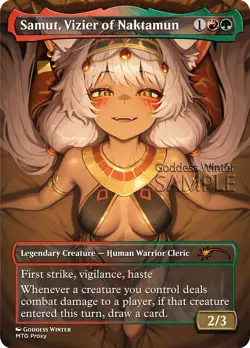 MTG - Samut, Vizier of Naktamun - Fanart Borderless Style - EDH / Playtest - Image 1