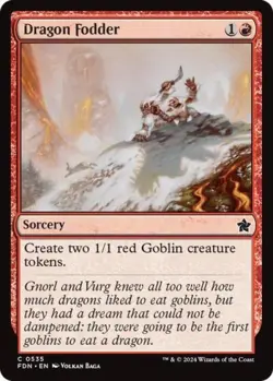 Dragon Fodder - Light Play MTG Foundations - Image 1