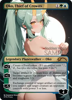 MTG - Oko, Thief of Crowns - Fanart Borderless Style - EDH / Playtest - Image 1