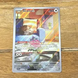 Pokemon Card Skwovet 222/198 Scarlet & Violet Base Holo Art Illustration Rare NM - Image 1