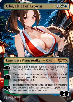 MTG - Oko, Thief of Crowns - Fanart Borderless Style - EDH / Playtest - Image 1