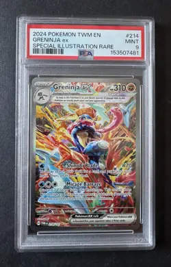 *PSA 9* Greninja ex 214/167 SIR - Twilight Masquerade - Mint Rare Pokemon Card - Image 1