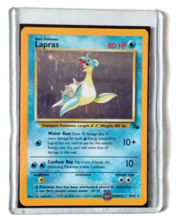 Lapras 10/62 HOLO RARE NM Original Fossil Set Pokemon Card 1999 TCG - Image 1