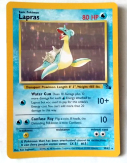 Lapras 10/62 HOLO RARE NM Original Fossil Set Pokemon Card 1999 TCG - Image 2