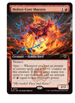Molten-Core Maestro - Extended Art Secrets of Strixhaven MTG - Image 1