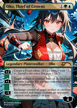 MTG - Oko, Thief of Crowns - Fanart Borderless Style - EDH / Playtest - Image 1