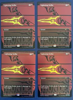 MTG FOIL Playset 4x Lightning Strike Cowboy Bebop Promo STD Showdown NM English - Image 1