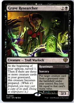 Grave Researcher 85 Rare Secrets of Strixhaven Magic: The Gathering Near Mint - Image 1