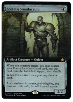 MTG SOLEMN SIMULACRUM FOUNDATIONS FOIL BUY-A-BOX PROMO RARE NM ARTIFACT CREATURE - Image 1