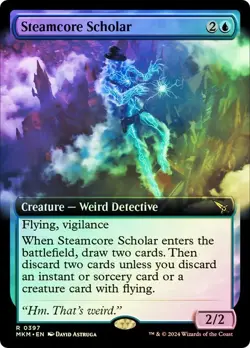 Steamcore Scholar (Extended Art) MTG NM Murders at Karlov Manor FOIL - Image 1